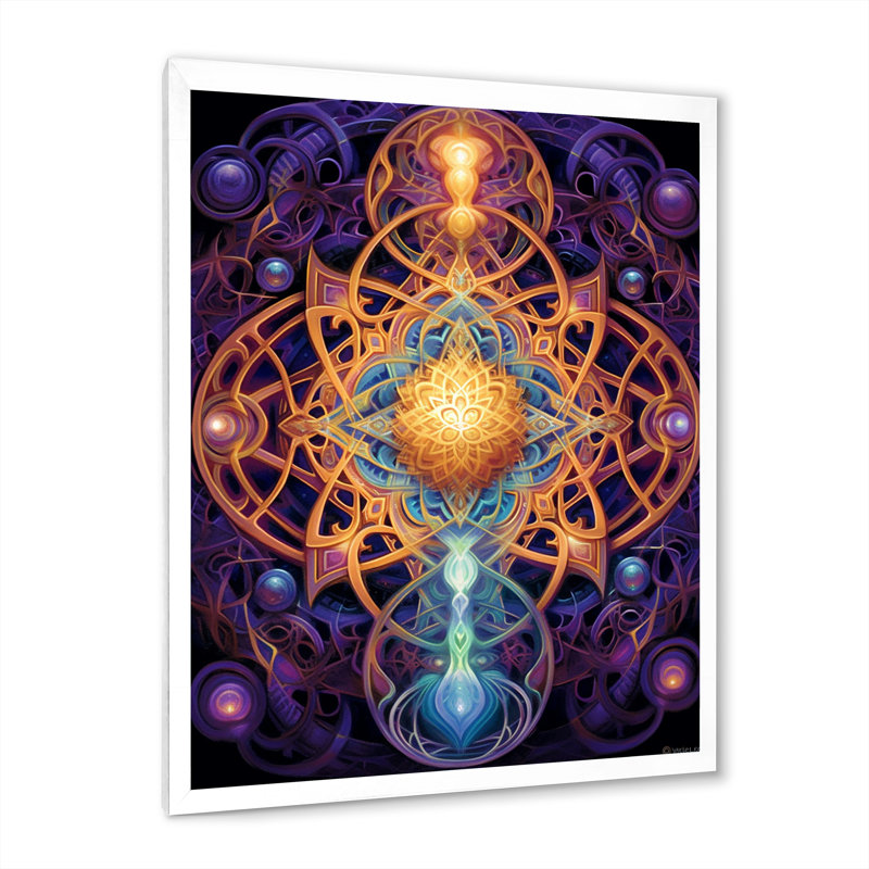 «Mystical Mandalas», reproduction sur toile, Cadre simple blanc, H 32 po x l 16 po x P 1 po