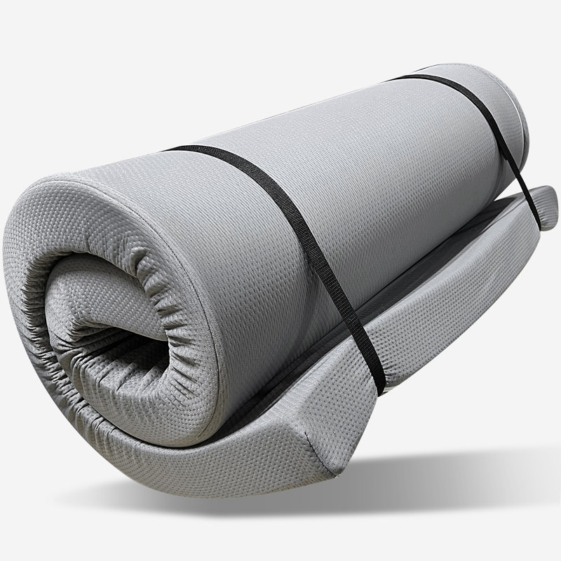 Matelas de camping en mousse à mémoire de forme - parfait pour les activités de plein air, les téléviseurs, les chambres d'amis et les dortoirs; Pliable, portable, avec housse à fermeture à glissière résistante à l'eau