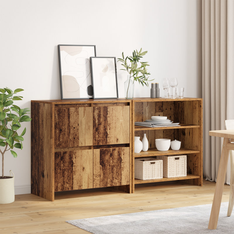 Sideboards 2 Pcs 70 X 41 X 75 Cm Engineered Wood, Old Wood