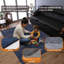 Tapis écologiques en laine nouée à la main St Catherine - octogone, bleu, design moderne contemporain, tapis antidérapants faits à la main et épais pour salon, chambre à coucher-121869894-122529010