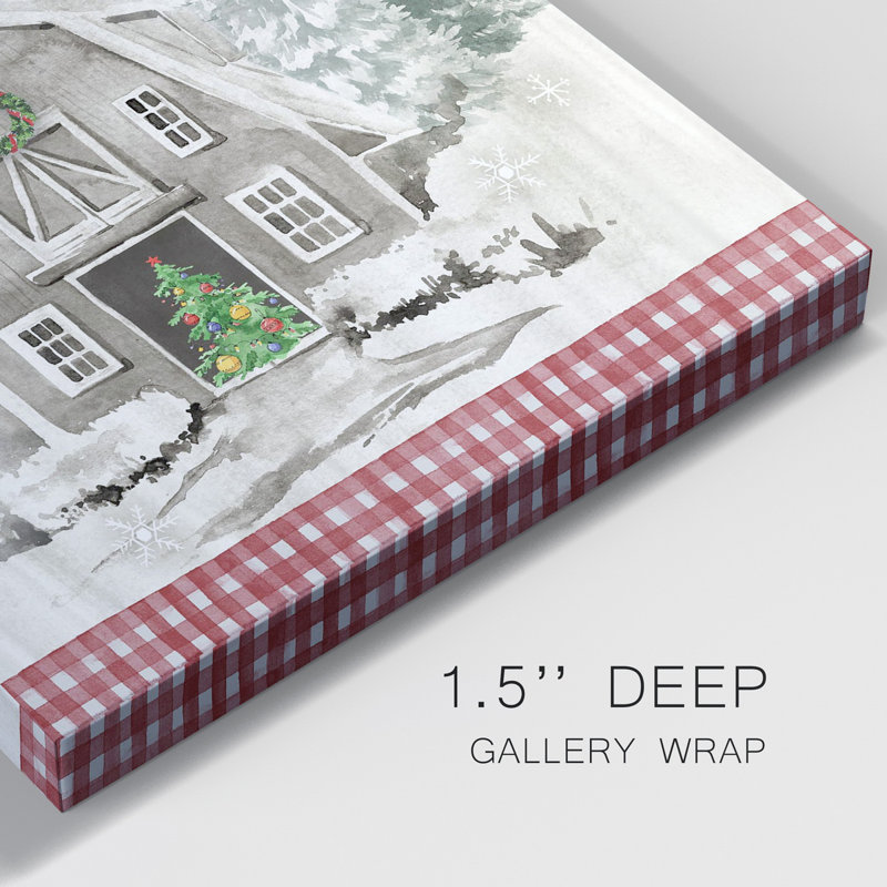 Toile tendue avec châssis de Noël de qualité supérieure - Prêt à accrocher, H 60 po x l 40 po x P 1 po