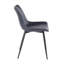 Industrial Side Chairs Set of 2 with Vintage Blue Faux Leather Upholstery and Black Metal Legs