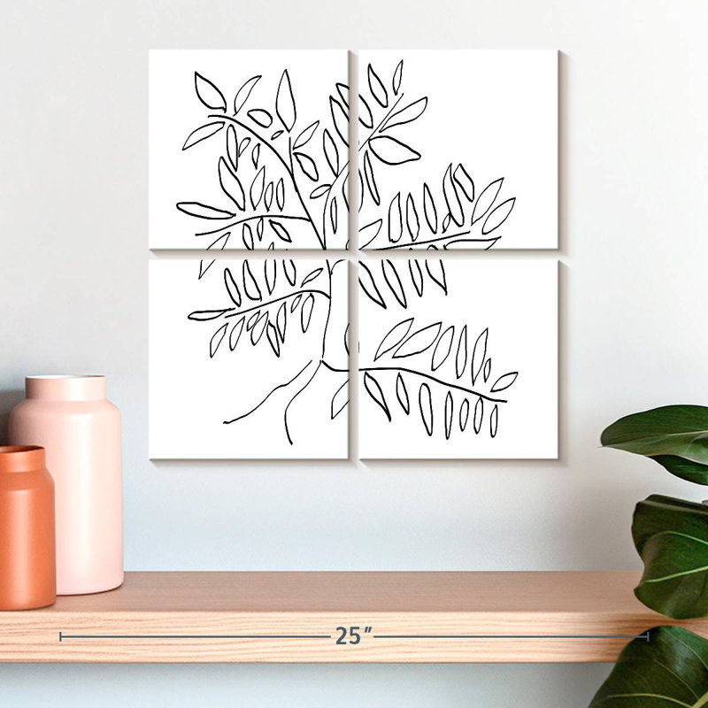 Harnek A Black And White Tree, 18" H x 18" W
