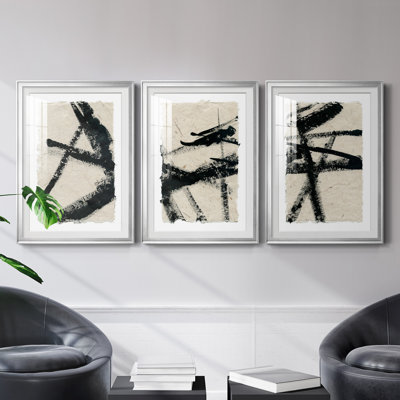 Lines Crossed I - Ensemble de 3 reproductions de cadres photo