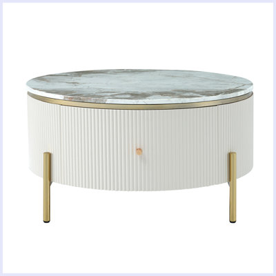 Aldwyche Coffee Table with 2 large Drawers Storage, Accent Table,Living Room Table