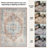 GLN Rugs Vintage Collection - Machine Washable Area Rug, Vintage Washable Rug, Non Slip Area Rug, Low Pile Living Room Rug, Bedroom Rug, Bathroom Rug - Easy Clean (Beige and Blue Rug)-66446174