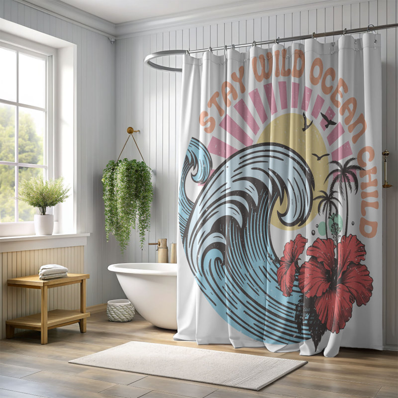 Dasaki Shower Curtain, 74"H x 71"W