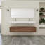 Meuble-lavabo mural 60 po avec double lavabo en résine et 3 tiroirs à fermeture en douceur 60 po