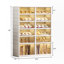 Armoire de rangement pour chaussures 6 niveaux pour 24 paires, range-chaussures portatif pour boîte à chaussures pliable pour hall d'entrée, grands bacs de rangement