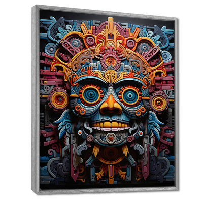 Albali Teal Orange Mexico Vibrant Aztec Mask