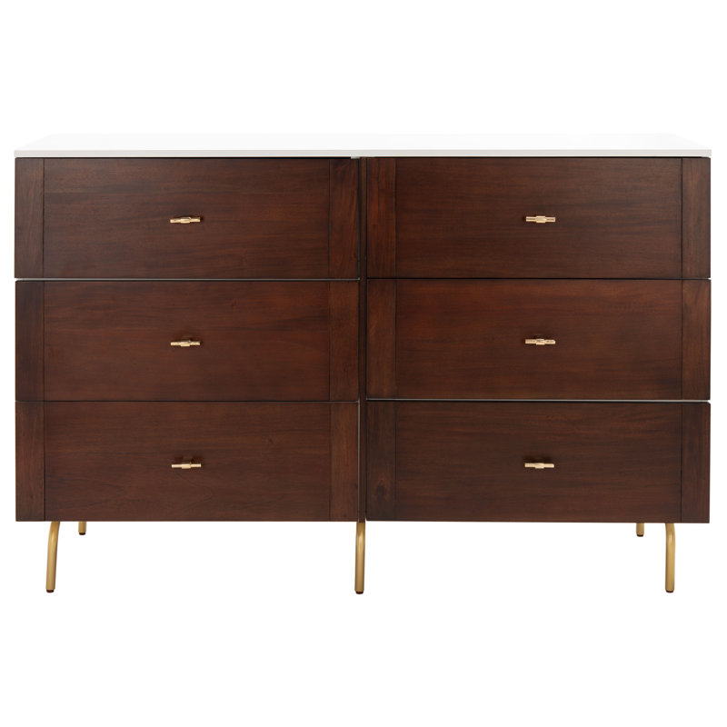 Dastoor Mahogany Solid Wood 56 " W 6 - Drawer Dresser