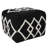 18" Black 100% Cotton Ottoman