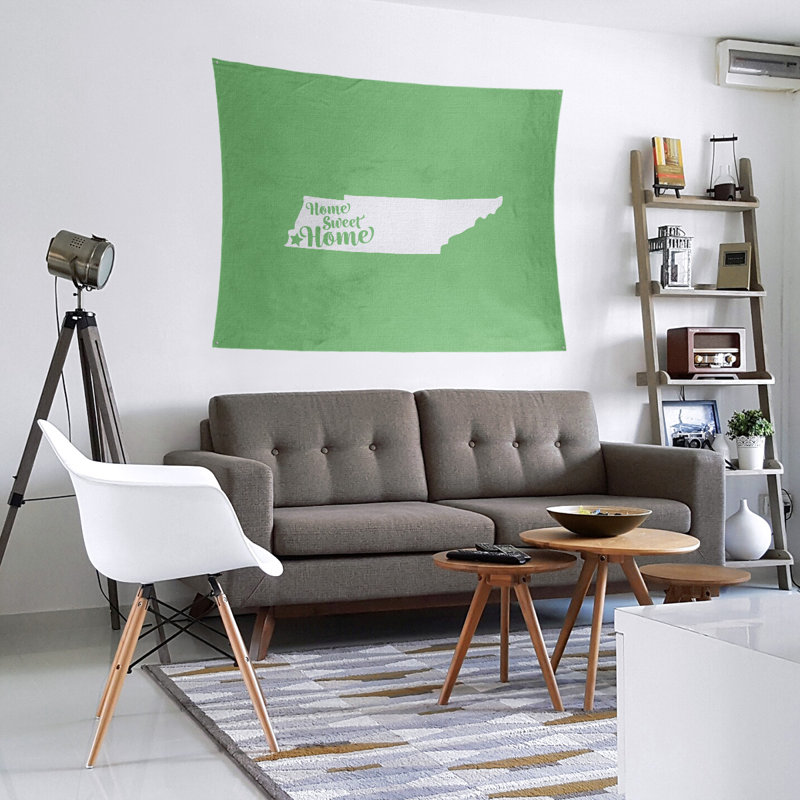 Tapisserie Home Sweet Memphis, H 68 po x l 80 po, Vert