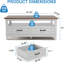 Table basse rustique 47,2 po avec 2 tiroirs et tablette ouverte, finition brun blanc, 6 pieds de support pour le rangement du salon