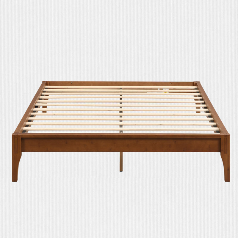 Bamboo Wood Platform Bed Frame, Full, Brown