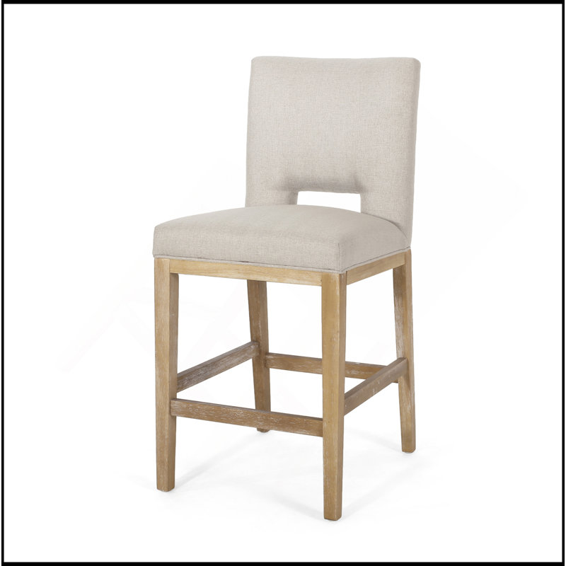 27 Inch Counter Stools, Set Of 2,Fabric, Wheat