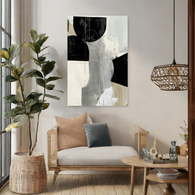 Jet Black II Abstract Bold Geometric Art