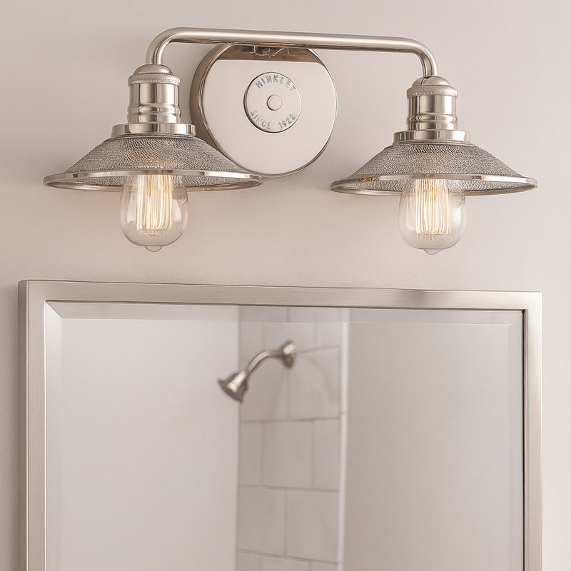 Éclairage pour salle de bain 2 lumières Rigby, Nickel poli