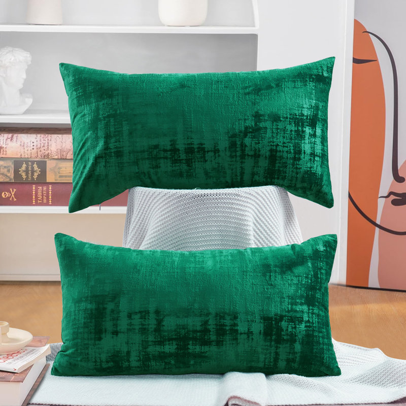 Textured Velvet Textured Rectangular Pillow Cover, Eden