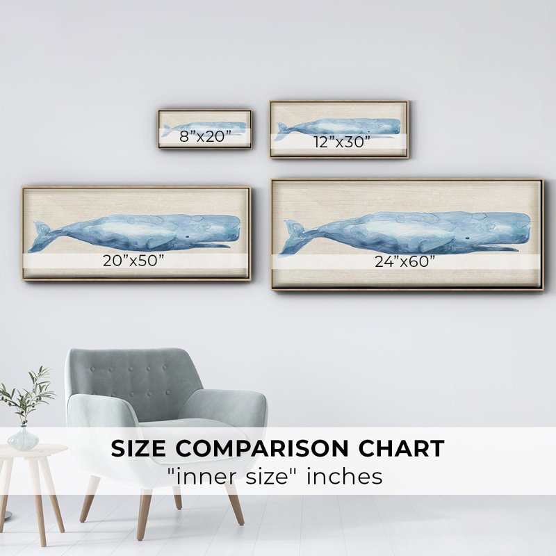 Rustic Whale I- Framed Canvas, 20" H x 50" W