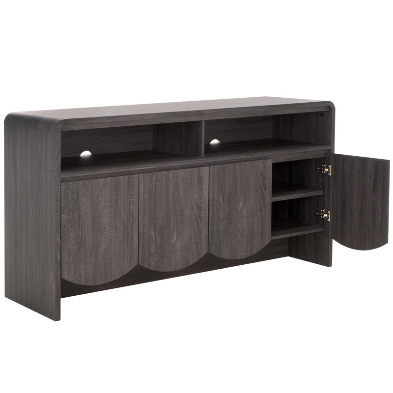 Ikeem 60.7'' W 4-Door 2-Shelf Sideboard , Distressed Black