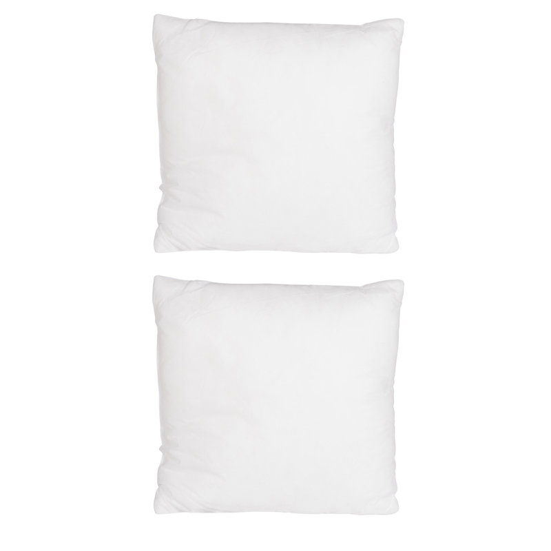 Garniture de coussin carré en oléfine 20 po avec bourre en polyester, ensemble de 2, Carré 20 po