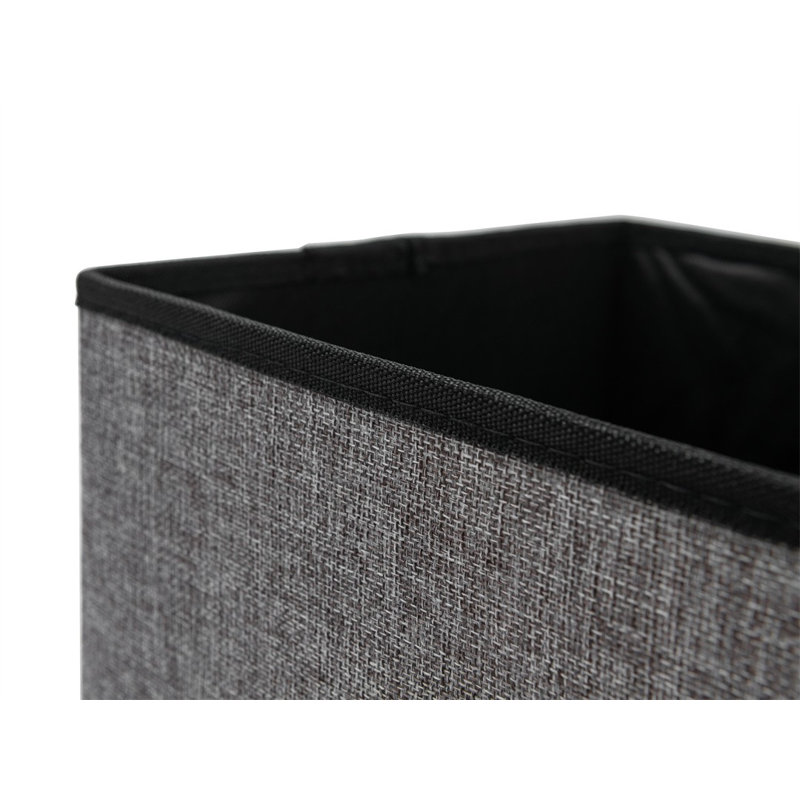 Tufted Square No Pattern Footstool Ottoman with Storage, Grey, Linen