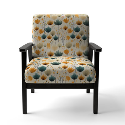 Chaise à accoudoirs rembourrée Mid-Century