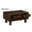 Table basse rectangulaire unie pour le salon, table basse de 40 pouces à 4 tiroirs, table de thé avec centre de table et pieds décoratifs à rivets. Assemblage facile-333928753