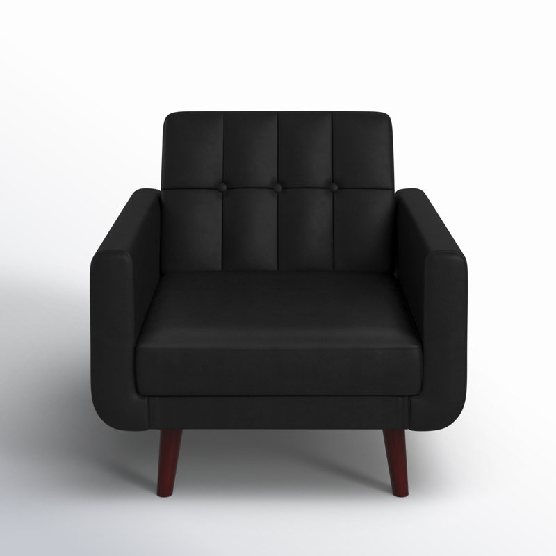 Fauteuil capitonné Gaige, Noir