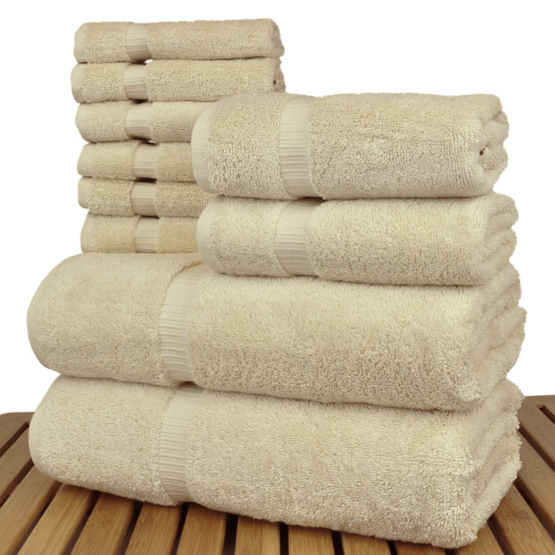 Ensemble de serviettes 100% coton 10 pièces Orchid, Beige