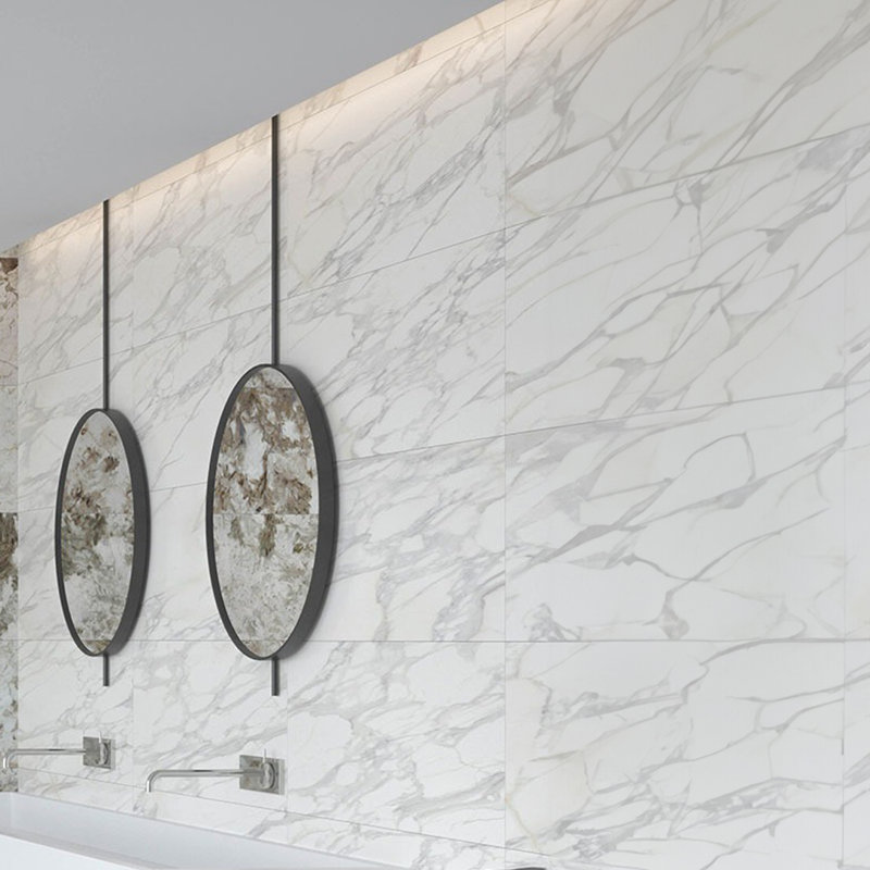 Carrelage mural aspect marbre lustré 18 po x 47 po Borghini