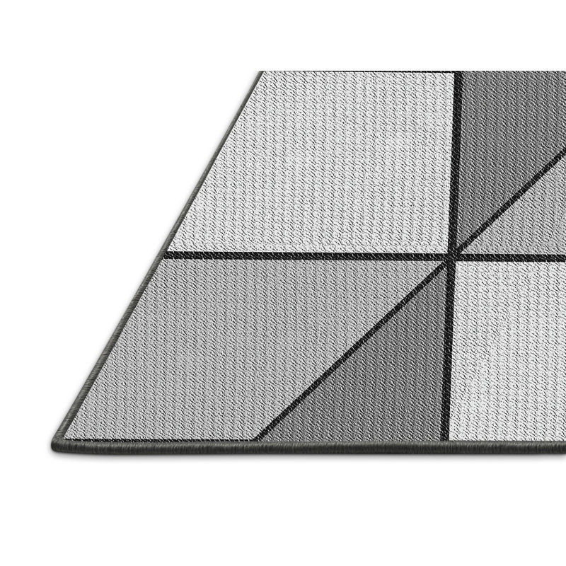 Tapis gris/blanc tissé à la machine, Tapis de couloir 2 pi x 5 pi