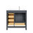 Anvay 36 in. Single Sink Freestanding Bath Vanity in Charcoal Gray with Carrara Marble Top-1623733310-1621704773