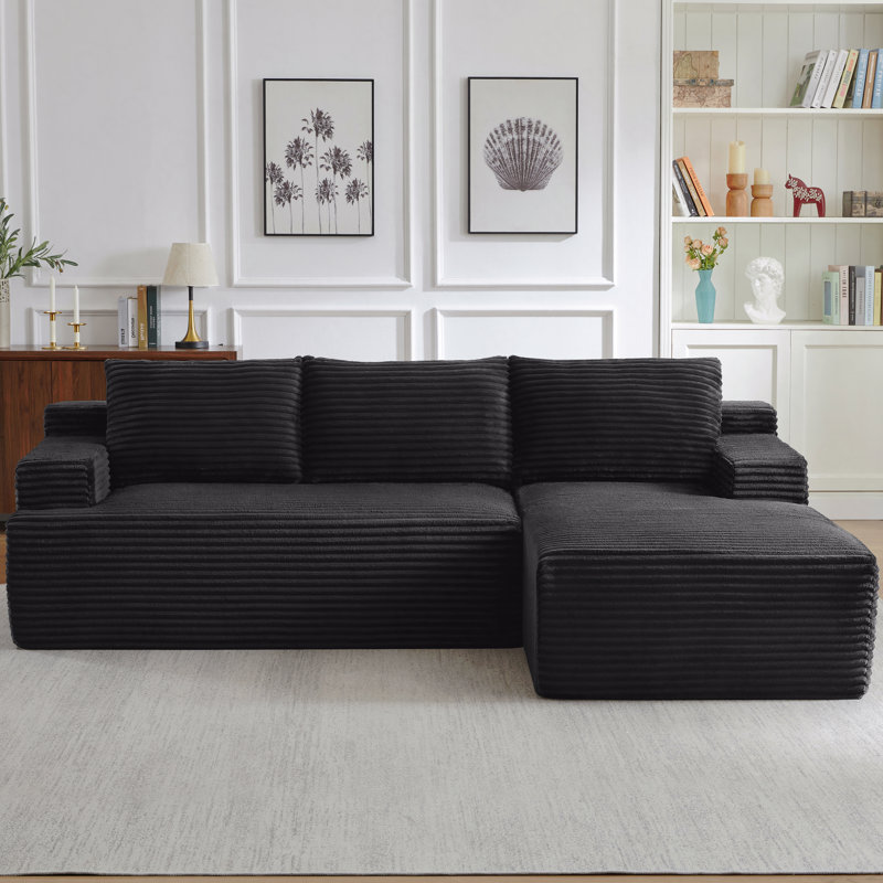 L-Shaped Cloud Sectional Sofa With Deep Seat,No Assembly Required,Modular Couches Sleeper For Living Room,Bedroom,Apartment