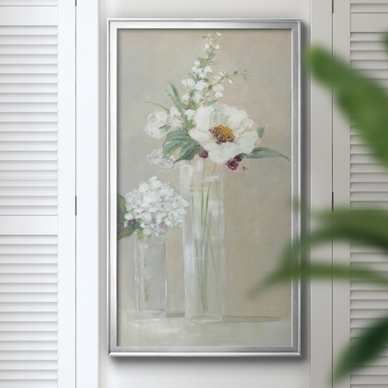 Select Blooms - Peinture sur toile encadrée, H 14,5 po x l 26,5 po x P 1,5 po, Cadre argenté