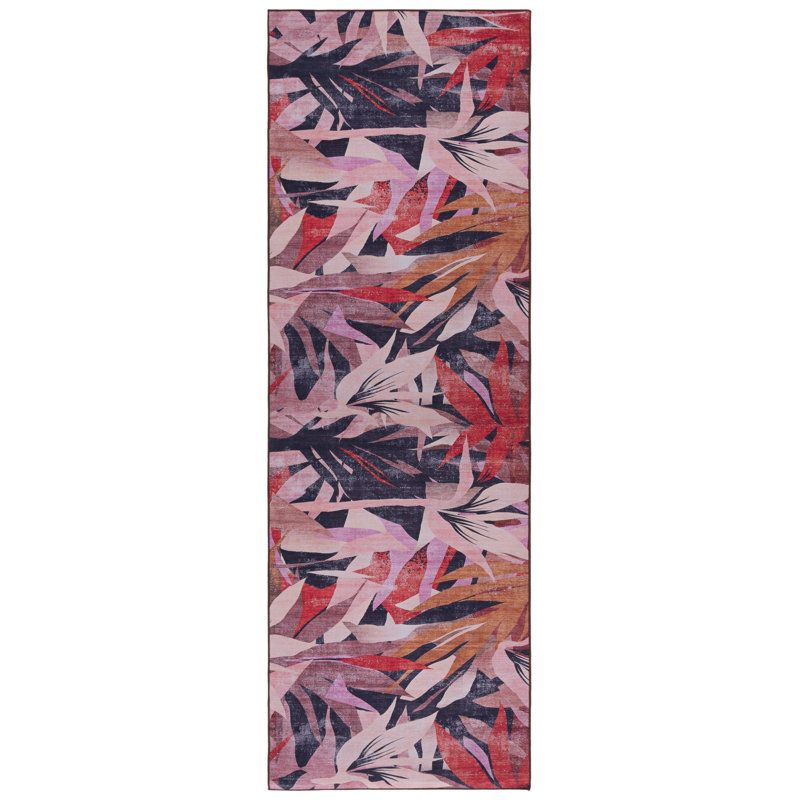 Vitorino Performance Machine Washable Floral Rug, Runner 2'6" x 8'