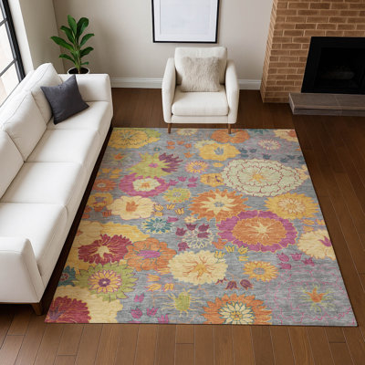 Premium Machine Washable Mayfield Floral Rug