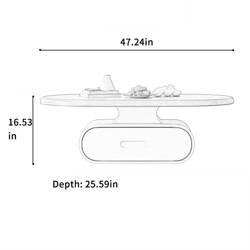 Table basse moderne avec finition piano, Gris