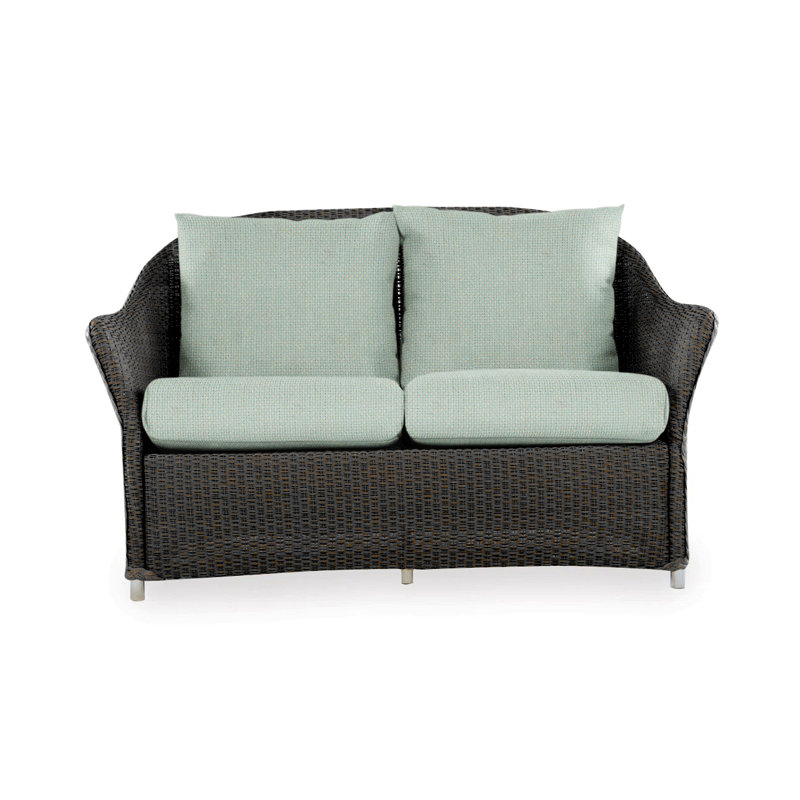 Weekend Retreat Outdoor 2 - Seat Loveseat, Canvas Black Sunbrella® Canvas, Mink