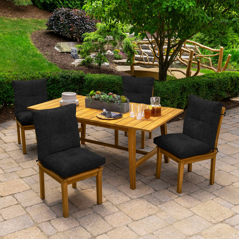 ARDEN EarthFIBER 1 - Piece Outdoor Seat/Back Cushion, Black/Gray