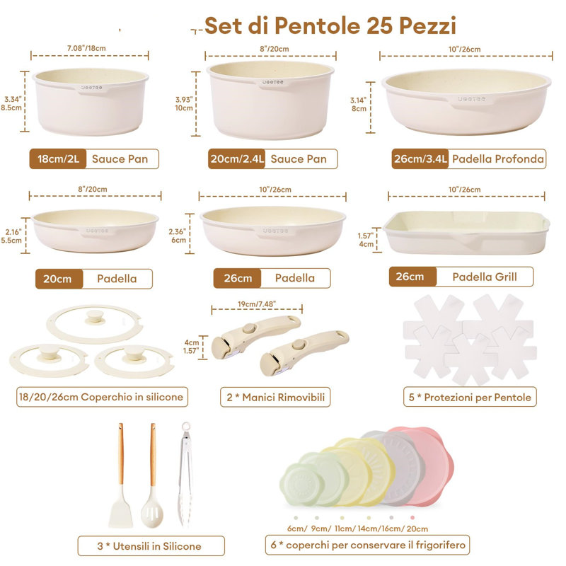 25 - Piece Aluminum Cookware Set