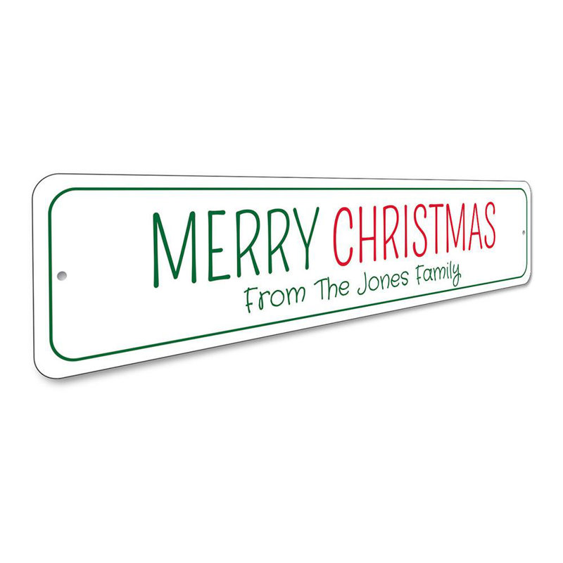 Plaque en aluminium «Merry Christmas», H 6 po x l 24 po x P 0,06 po