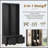 Elegant Free Standing Hall Tree Set of 2, Multifunctional 3-IN-1 Entryway Coat Rack with Storage and Seating, Vintage Black Handles, Ideal for Modern Homes-117737970