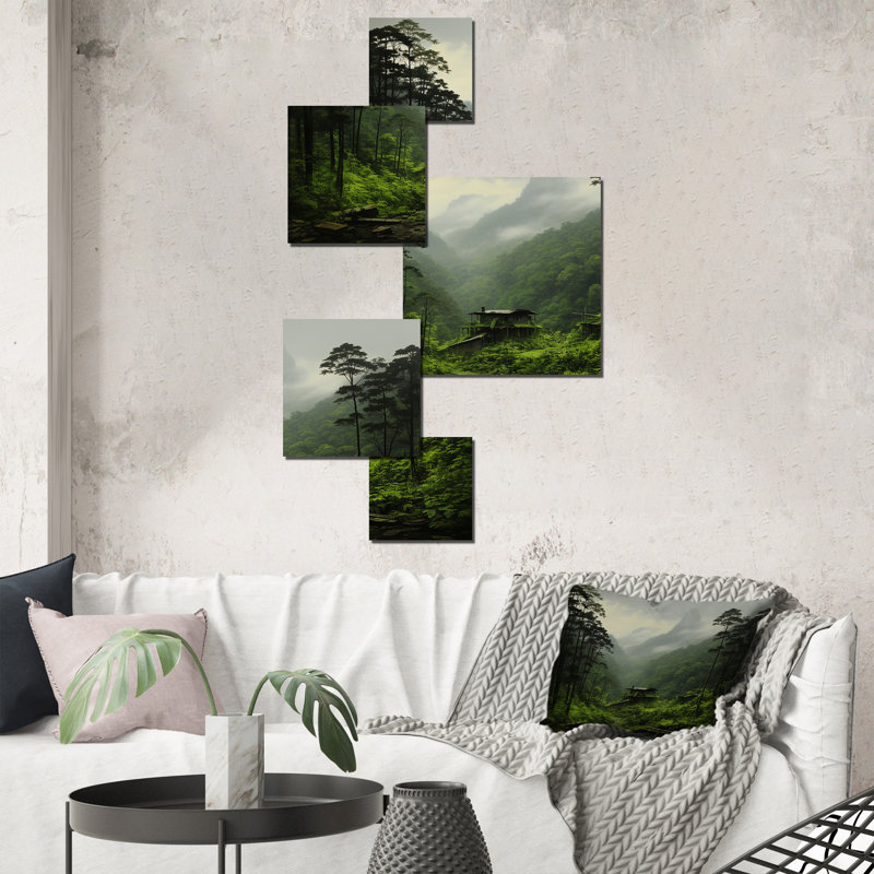Ensemble d'art mural carré Jungle Plants Whispers 3 - Jungle Square