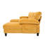 Spacieux salon en forme de U au centre de l'attention avec deux chaises longues, des poches de rangement et un rangement modulaire jaune sur deux côtés, pour les médias-1871395635-1871395631