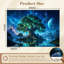 Papier peint adhésif autocollant Mystical Tree Glowing Foliage Under Starry Night Sky Fantasy Landscape-350365971