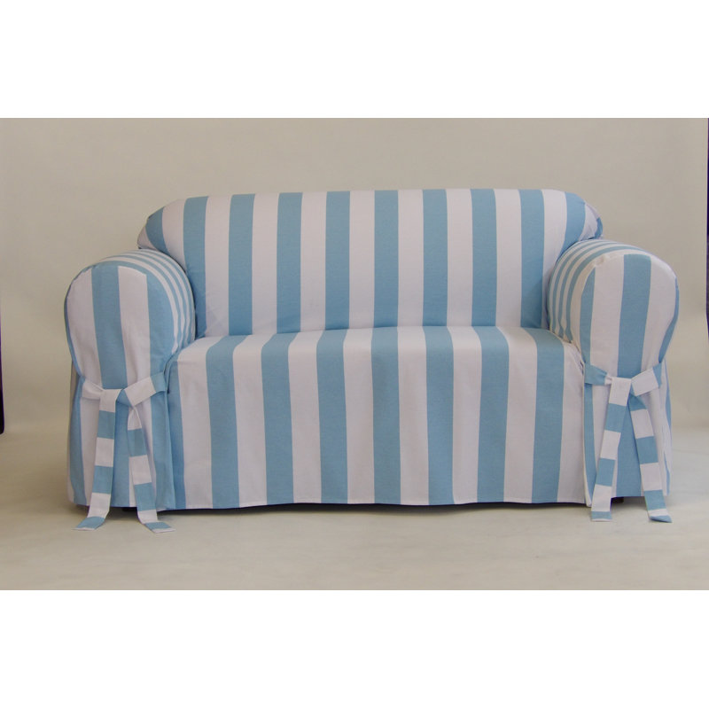 Housse pour coussins à rayures, H 38 po x l 72 po x P 36 po, Bleu