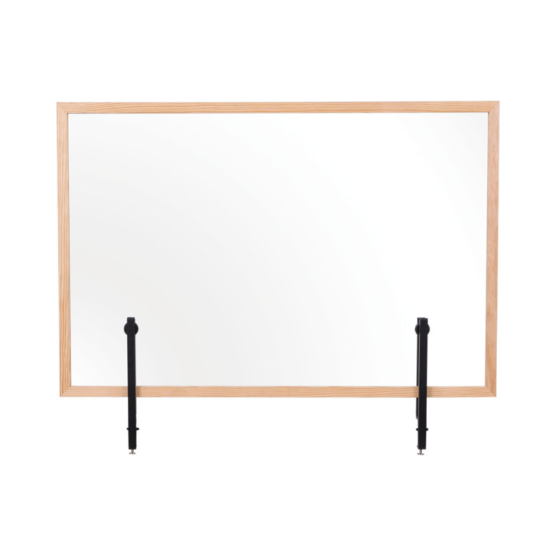 Bi-Office partition, splashback glass board, metal clips, MDF frame, 90 x 60cm.
