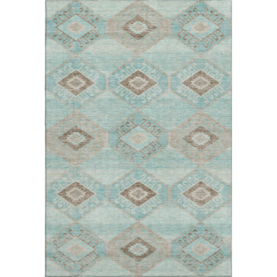 Premium Machine Washable Xamiera AMF1857 Aztec Rug